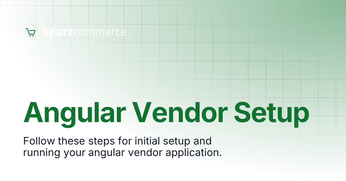 Angular Vendor Setup | Spurtcommerce